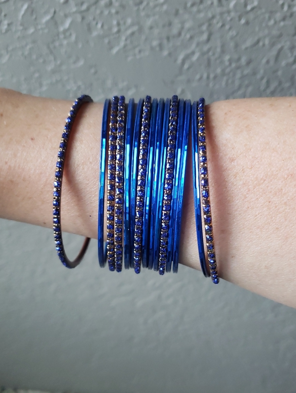 Blue Rhinestone-Accent Bangle Bracelet Set - Women Jewelry